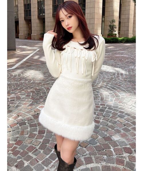 RESEXXY（リゼクシー）の「フェイクファーミニスカート【セットアップ着用可能】（スカート・レディース・グレー/ホワイト/その他1・FREE）」の12枚目の写真