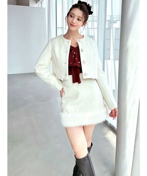 RESEXXY（リゼクシー）の「フェイクファーミニスカート【セットアップ着用可能】（スカート・レディース・グレー/ホワイト/その他1・FREE）」の14枚目の写真