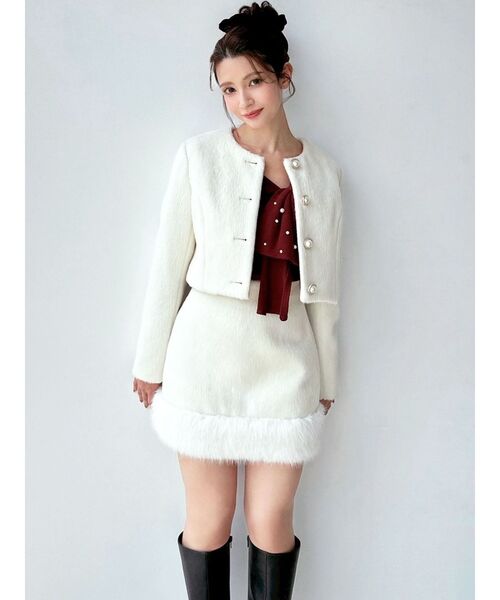 RESEXXY（リゼクシー）の「フェイクファーミニスカート【セットアップ着用可能】（スカート・レディース・グレー/ホワイト/その他1・FREE）」の15枚目の写真