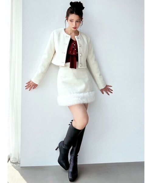 RESEXXY（リゼクシー）の「フェイクファーミニスカート【セットアップ着用可能】（スカート・レディース・グレー/ホワイト/その他1・FREE）」の17枚目の写真