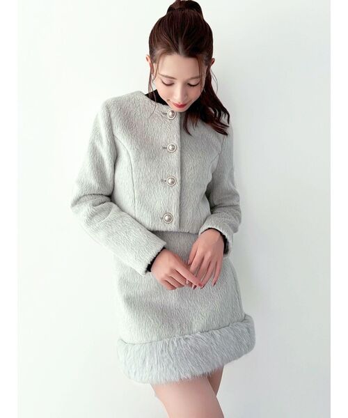 RESEXXY（リゼクシー）の「フェイクファーミニスカート【セットアップ着用可能】（スカート・レディース・グレー/ホワイト/その他1・FREE）」の19枚目の写真