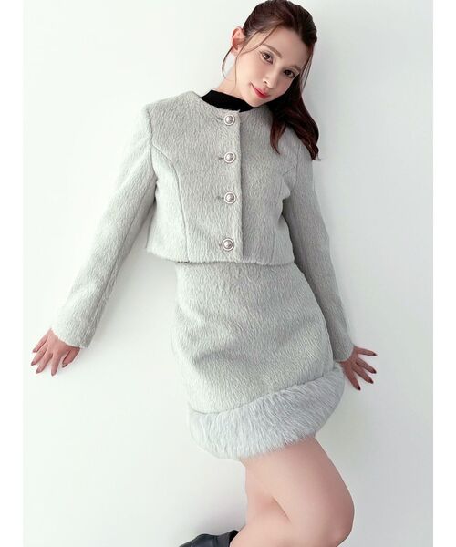 RESEXXY（リゼクシー）の「フェイクファーミニスカート【セットアップ着用可能】（スカート・レディース・グレー/ホワイト/その他1・FREE）」の20枚目の写真