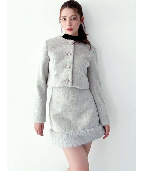 RESEXXY（リゼクシー）の「フェイクファーミニスカート【セットアップ着用可能】（スカート・レディース・グレー/ホワイト/その他1・FREE）」の21枚目の写真