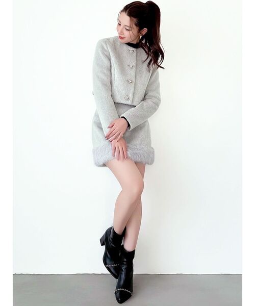 RESEXXY（リゼクシー）の「フェイクファーミニスカート【セットアップ着用可能】（スカート・レディース・グレー/ホワイト/その他1・FREE）」の22枚目の写真