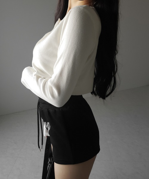 me+em select(ミームセレクト)の「【 3color 】ミニボタンショートリブニットカーディガン / mini button short rib knit cardigan ※※(カーディガン/ボレロ・レディース・グレー/アイボリー/ブラック・FREE)」の15枚目の写真