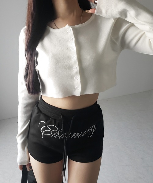 me+em select(ミームセレクト)の「【 3color 】ミニボタンショートリブニットカーディガン / mini button short rib knit cardigan ※※(カーディガン/ボレロ・レディース・グレー/アイボリー/ブラック・FREE)」の16枚目の写真