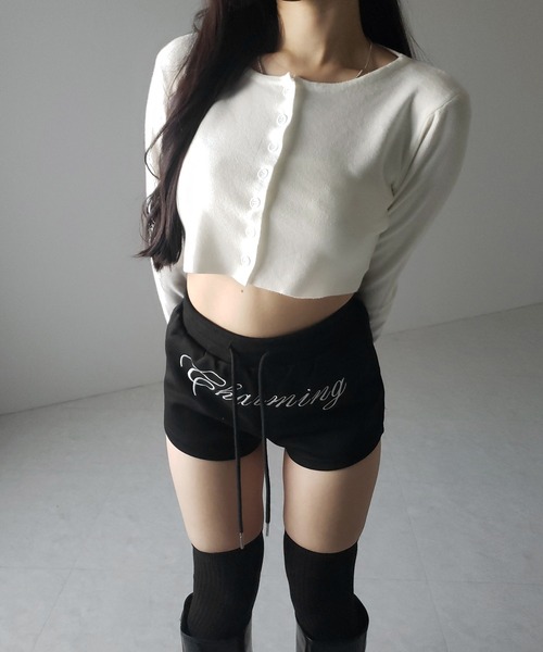 me+em select(ミームセレクト)の「【 3color 】ミニボタンショートリブニットカーディガン / mini button short rib knit cardigan ※※(カーディガン/ボレロ・レディース・グレー/アイボリー/ブラック・FREE)」の17枚目の写真