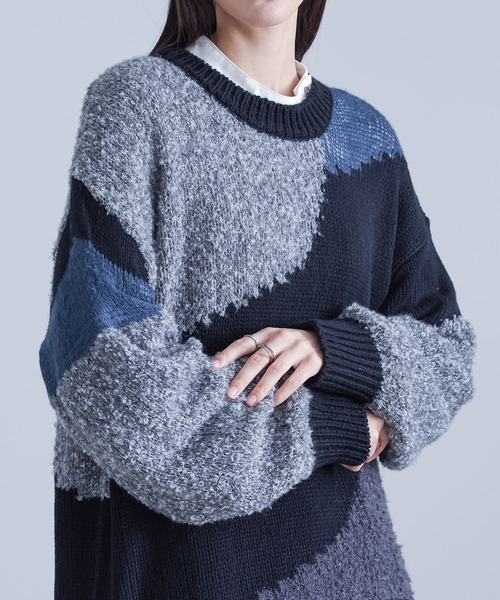 kOhAKU（コハク）の「『異素材配色切替ニット』（ニット/セーター・レディース・ブラウン/ブラック・FREE）」の22枚目の写真