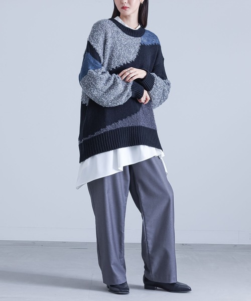 kOhAKU（コハク）の「『異素材配色切替ニット』（ニット/セーター・レディース・ブラウン/ブラック・FREE）」の16枚目の写真