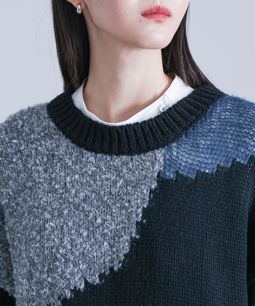 kOhAKU（コハク）の「『異素材配色切替ニット』（ニット/セーター・レディース・ブラウン/ブラック・FREE）」の18枚目の写真