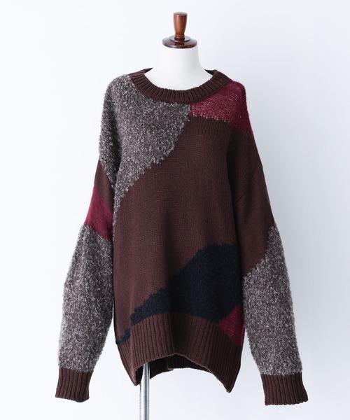 kOhAKU（コハク）の「『異素材配色切替ニット』（ニット/セーター・レディース・ブラウン/ブラック・FREE）」の20枚目の写真