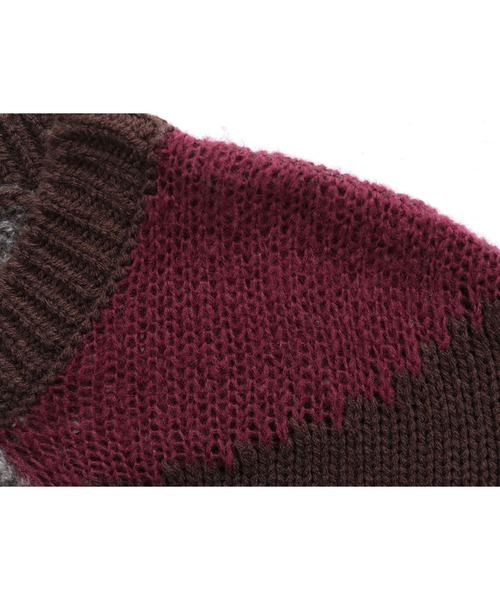 kOhAKU（コハク）の「『異素材配色切替ニット』（ニット/セーター・レディース・ブラウン/ブラック・FREE）」の13枚目の写真