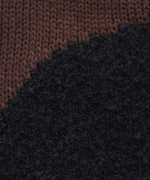 kOhAKU（コハク）の「『異素材配色切替ニット』（ニット/セーター・レディース・ブラウン/ブラック・FREE）」の3枚目の写真