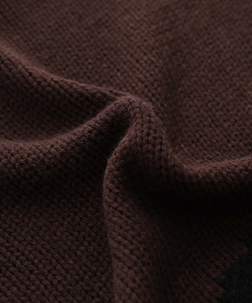 kOhAKU（コハク）の「『異素材配色切替ニット』（ニット/セーター・レディース・ブラウン/ブラック・FREE）」の4枚目の写真
