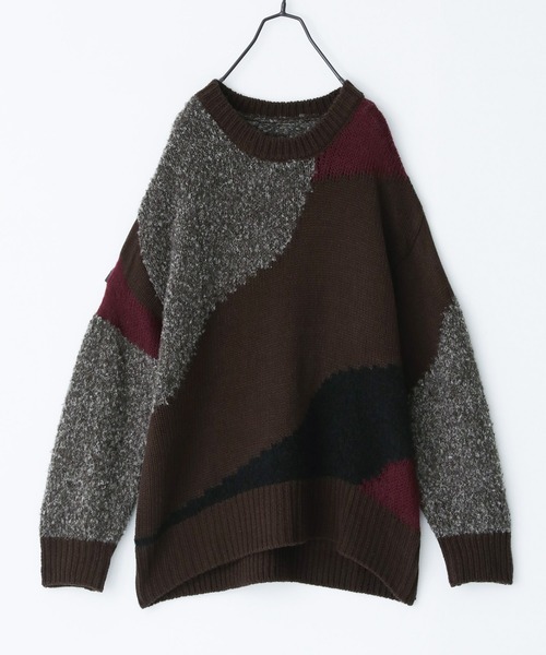 kOhAKU（コハク）の「『異素材配色切替ニット』（ニット/セーター・レディース・ブラウン/ブラック・FREE）」の7枚目の写真