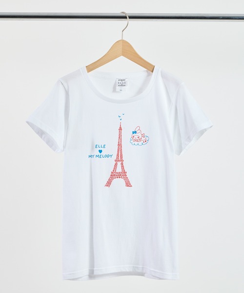 sanrio(サンリオ)の「【 sanrio / サンリオ 】マイメロクロミ x ELLE コラボ Tシャツ WNI(Tシャツ/カットソー・レディース・ホワイト/ブルー・FREE)」の1枚目の写真