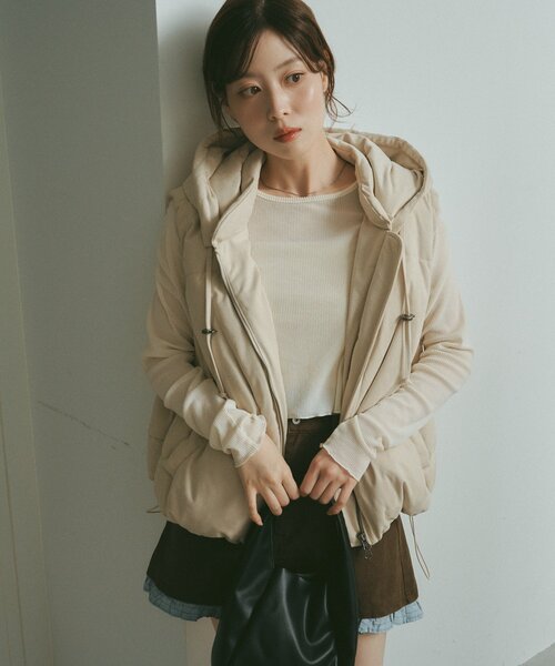 Kastane（カスタネ）の「フェイクスウェード中綿ベスト（ベスト・レディース・ブラック/アイボリー/ブラウン・FREE）」の7枚目の写真