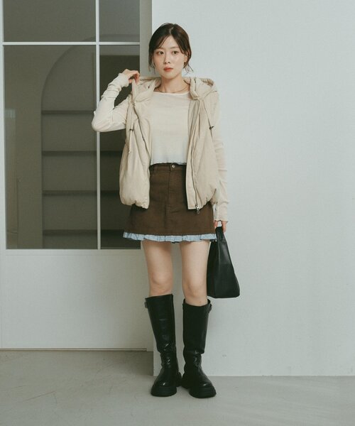 Kastane（カスタネ）の「フェイクスウェード中綿ベスト（ベスト・レディース・ブラック/アイボリー/ブラウン・FREE）」の14枚目の写真