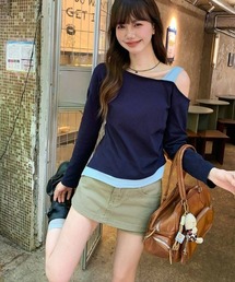 【portulaca】アンサンブル風ワンショルロンTee