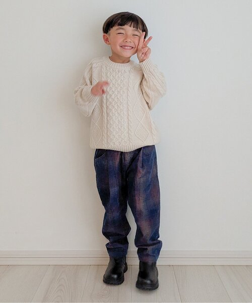 BREEZE（ブリーズ）の「【ジュニア対応】インディゴコーデユロイチェックパンツ（その他パンツ・キッズ・サックスブルー/ネイビー・80/90/100/120/130/140/110）」の20枚目の写真