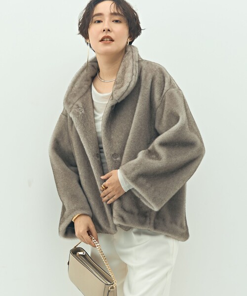 NOLLEY'S ノーカラーコート　リアルファー NOLLEY'S Sophi（ノーリーズソフィ）の「ECOPELフェイクファーショート