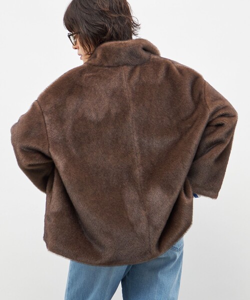 NOLLEY’S Sophi（ノーリーズソフィ）の「ECOPELフェイクファーショートコート（その他アウター・レディース・ダークブラウン/グレイッシュベージュ・38）」の14枚目の写真