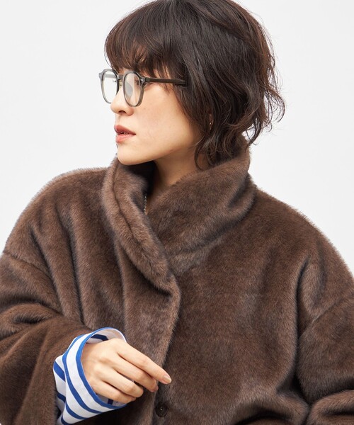 NOLLEY’S Sophi（ノーリーズソフィ）の「ECOPELフェイクファーショートコート（その他アウター・レディース・ダークブラウン/グレイッシュベージュ・38）」の15枚目の写真