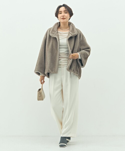 ノーリーズソフィー（NOLLEY’S sophi）/ECOPELフェイクファーショートコート ECOPELフェイクファーショートコート（その他アウター）｜NOLLEY'S