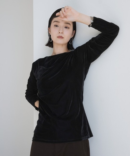 セール】袖メロウ前後2WAYベロアカーディガン（カーディガン/ボレロ