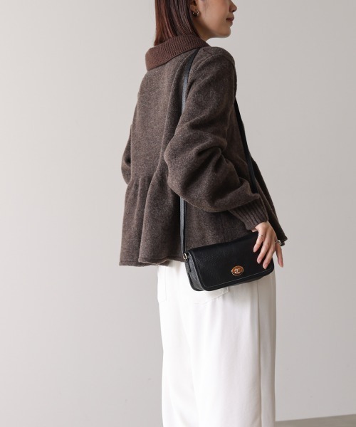 Bou Jeloud（ブージュルード）の「襟付きペプラムニット（ニット/セーター・レディース・チャコールグレー/ブラウン・FREE）」の22枚目の写真