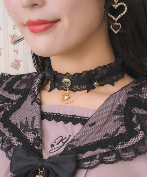 ROJITA（ロジータ）の「ダブルリボンムーンチャームチョーカー（チョーカー・レディース・ブラック/ピンク/マルチ・FREE）」の2枚目の写真