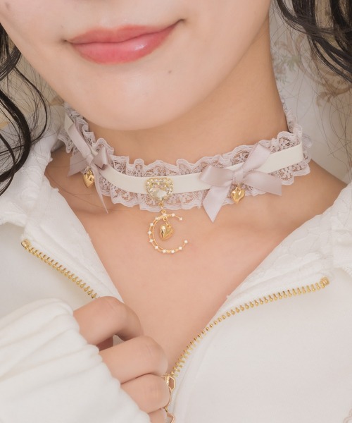 ROJITA（ロジータ）の「ダブルリボンムーンチャームチョーカー（チョーカー・レディース・ブラック/ピンク/マルチ・FREE）」の8枚目の写真