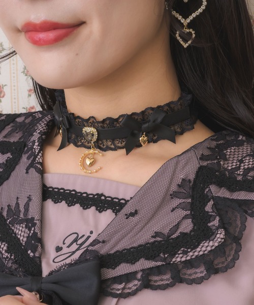 ROJITA（ロジータ）の「ダブルリボンムーンチャームチョーカー（チョーカー・レディース・ブラック/ピンク/マルチ・FREE）」の6枚目の写真