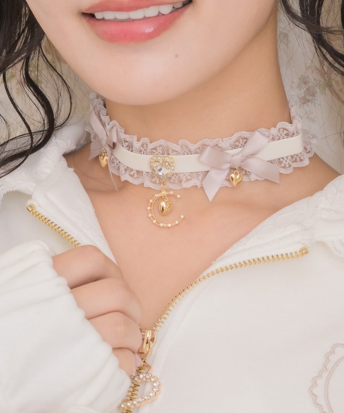 ROJITA（ロジータ）の「ダブルリボンムーンチャームチョーカー（チョーカー・レディース・ブラック/ピンク/マルチ・FREE）」の9枚目の写真