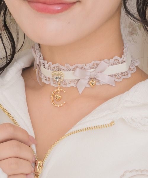 ROJITA（ロジータ）の「ダブルリボンムーンチャームチョーカー（チョーカー・レディース・ブラック/ピンク/マルチ・FREE）」の10枚目の写真