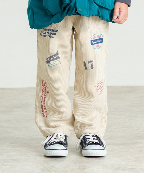 DILASH（ディラッシュ）の「太コーデュロイプリントパンツ（その他パンツ・キッズ・アイボリー/カーキ・100/110/120/130/140）」の2枚目の写真