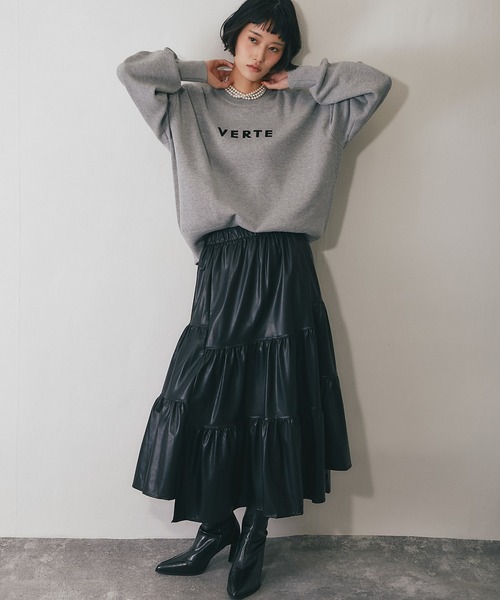 ソフトレザー風ティアードスカート（スカート）｜ANOTHER S（アナザー
