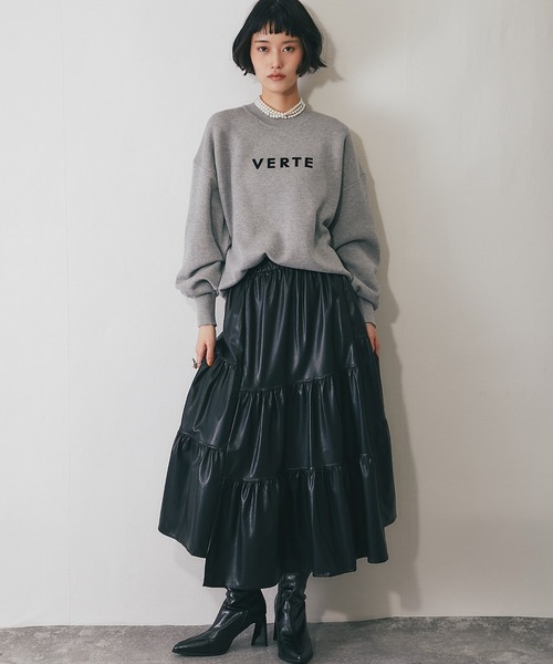 ソフトレザー風ティアードスカート（スカート）｜ANOTHER S（アナザー