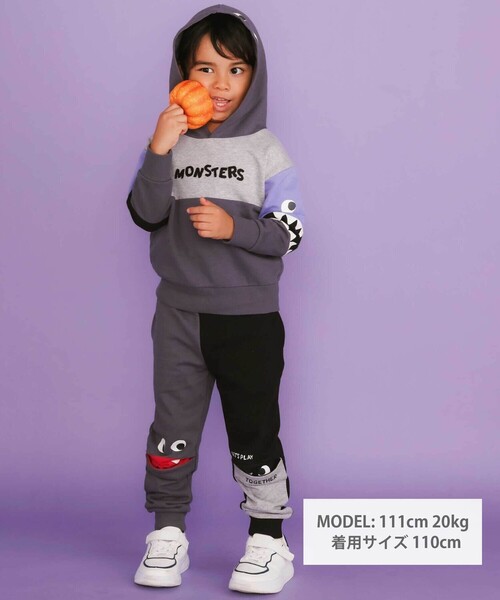 SLAP SLIP（スラップスリップ）の「ぎょろぎょろモンスターかくれんぼトレーナー(80~130cm)（パーカー・キッズ・グリーン/ネイビー・110cm/120cm/130cm/90cm/100cm/80ｃｍ）」の11枚目の写真