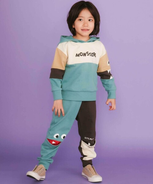 SLAP SLIP（スラップスリップ）の「ぎょろぎょろモンスターかくれんぼトレーナー(80~130cm)（パーカー・キッズ・グリーン/ネイビー・110cm/120cm/130cm/90cm/100cm/80ｃｍ）」の7枚目の写真