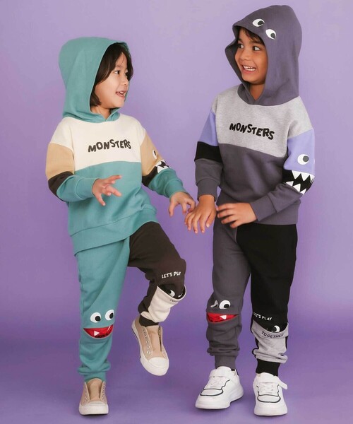 SLAP SLIP（スラップスリップ）の「ぎょろぎょろモンスターかくれんぼトレーナー(80~130cm)（パーカー・キッズ・グリーン/ネイビー・110cm/120cm/130cm/90cm/100cm/80ｃｍ）」の5枚目の写真