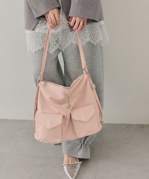 新色アイボリー/ピンク 》【@lily.s_y 企画】lilyチャーム3wayBAG 