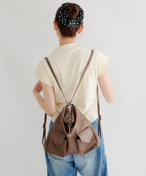 mystic（ミスティック）の「《マルチWAY》【@lily.s_y 企画】lilyチャーム3wayBAG（トートバッグ・レディース・ブラック/キャメル/ピンク/アイボリー/ダークブラウン・ONE SIZE）」の21枚目の写真
