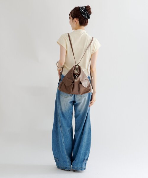mystic（ミスティック）の「《マルチWAY》【@lily.s_y 企画】lilyチャーム3wayBAG（トートバッグ・レディース・ブラック/キャメル/ピンク/アイボリー/ダークブラウン・ONE SIZE）」の22枚目の写真