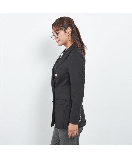 SUIT SELECT(スーツセレクト)の「【SILVER LINE】【秋冬】6釦2掛けダブルリミテッドブレザー/SUPER100'S(テーラードジャケット・レディース・ブラック/ネイビー/グレー/ダークグレー・SMALL/MEDIUM/LARGE/X-LARGE)」の5枚目の写真