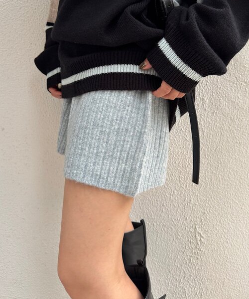 Kastane（カスタネ）の「【SETUP対応】リブニットショートパンツ（その他パンツ・レディース・アイボリー/サックスブルー/チャコールグレー・FREE）」の12枚目の写真