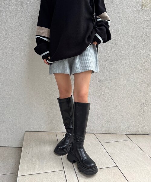 Kastane（カスタネ）の「【SETUP対応】リブニットショートパンツ（その他パンツ・レディース・アイボリー/サックスブルー/チャコールグレー・FREE）」の13枚目の写真