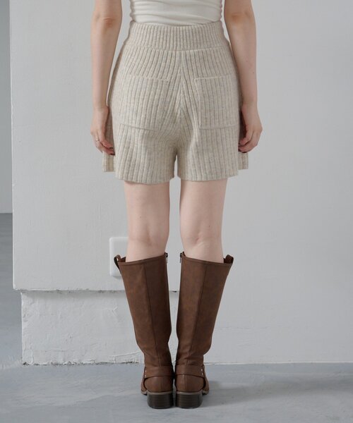 Kastane（カスタネ）の「【SETUP対応】リブニットショートパンツ（その他パンツ・レディース・アイボリー/サックスブルー/チャコールグレー・FREE）」の7枚目の写真
