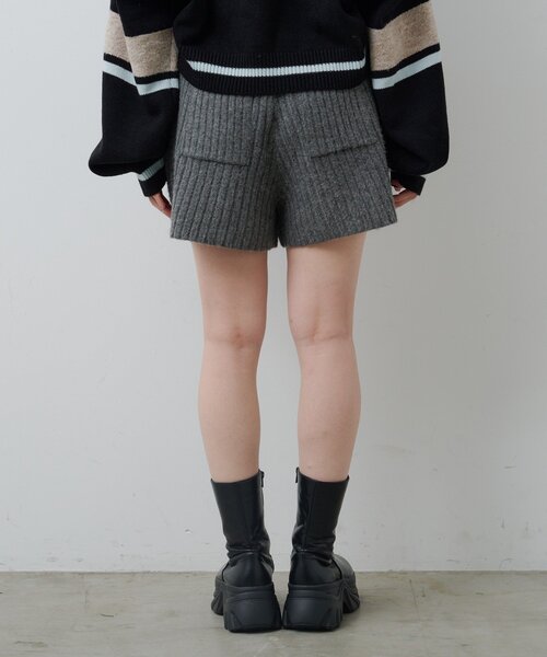 Kastane（カスタネ）の「【SETUP対応】リブニットショートパンツ（その他パンツ・レディース・アイボリー/サックスブルー/チャコールグレー・FREE）」の17枚目の写真