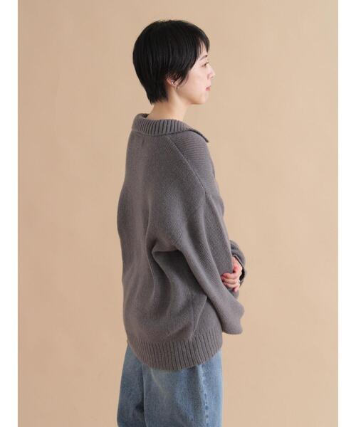 sm2rhythm(サマンサモスモスリズム)の「モヘヤライク衿付ニットプルオーバー(ニット/セーター・レディース・イエロー/ブラウン/チャコールグレー・F)」の9枚目の写真